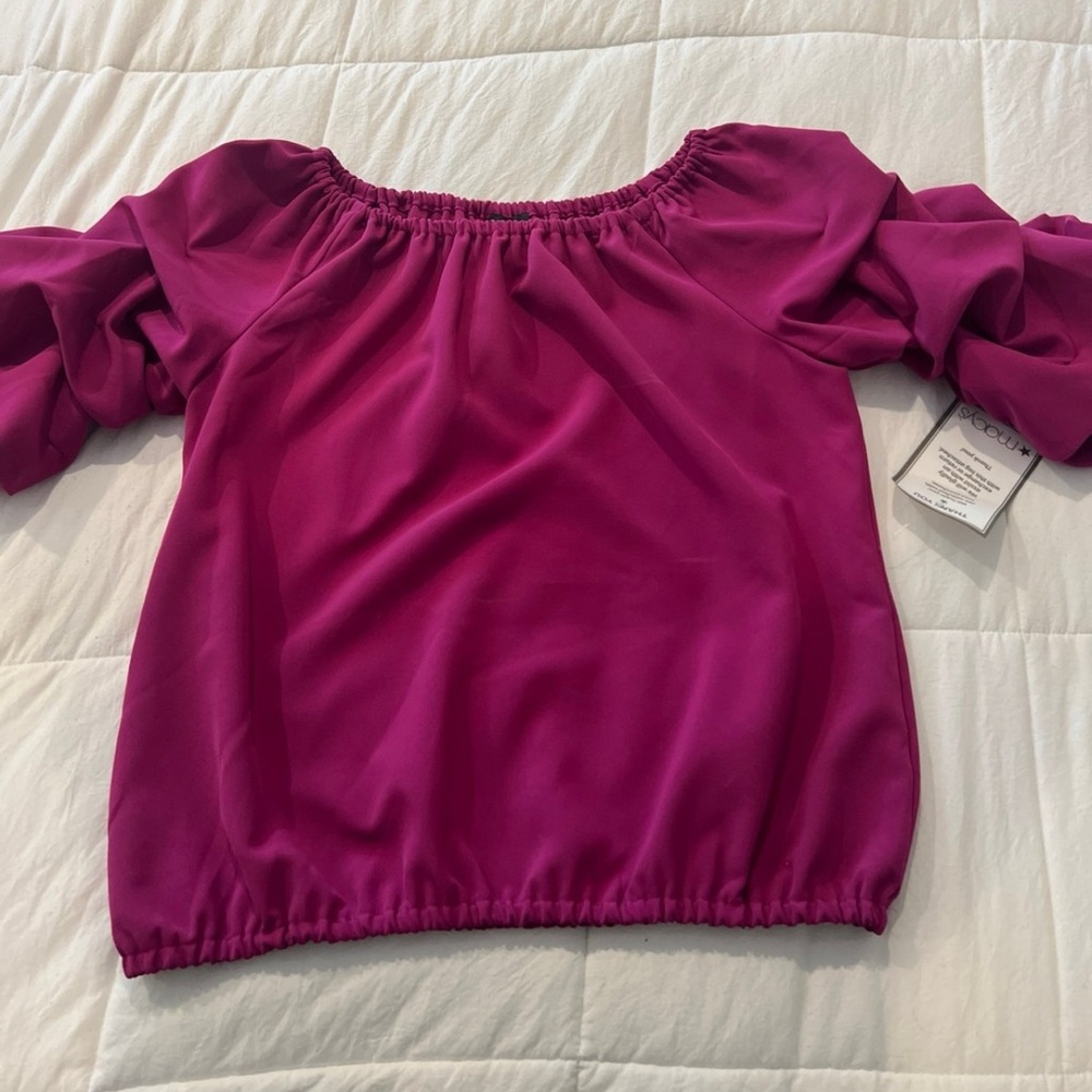 AMD Vibrant Fuchsia Off-Shoulder Blouse